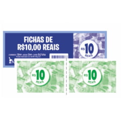 Ficha de Caixa Dinheiro 10,00 50X2 C/ 10 Blocos