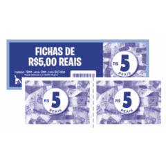 Ficha de Caixa Dinheiro 5,00 Tamoio Ref. 1056 - 50X2 C/ 1000 fichas